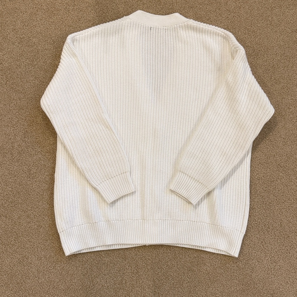 EUC Quince organic cotton oversized boyfriend cardigan ivory S - Picture 7 of 7